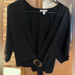 Topshop Cropped Buckle Blouse